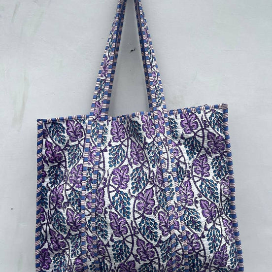 New Quilted Cotton Handprinted Reversible Floral Printed Bag