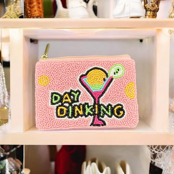 Day Dinking Beaded Coin Pouch