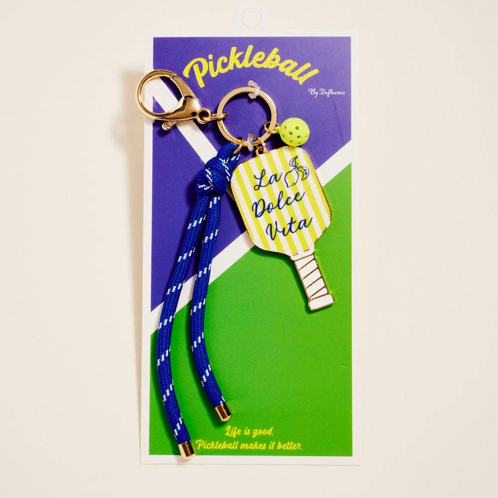 8 In Pickleball Paddle Ball Rope Bagcharm Keychain