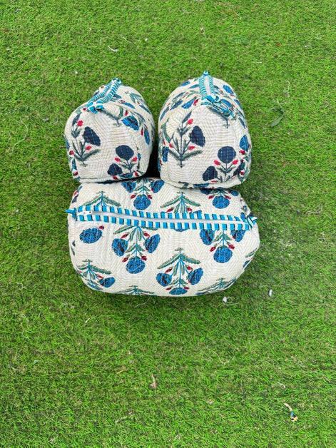 Floral Printed Cosmetic Bag Women Bag Indian Quilted Cotton