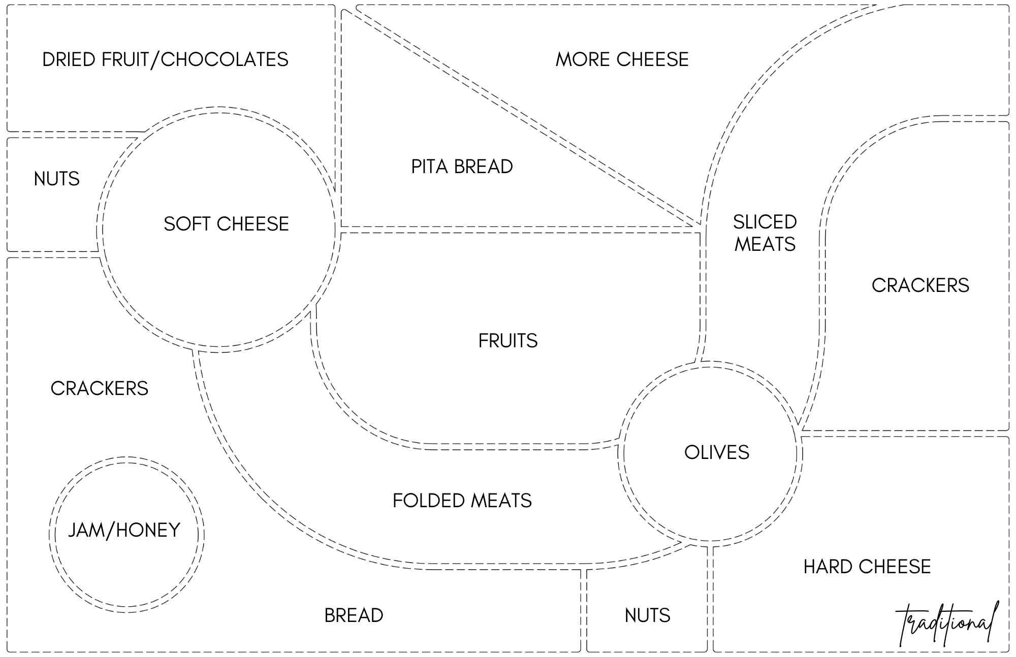 11x17 CHARCUTERIE MAP insert set of 10