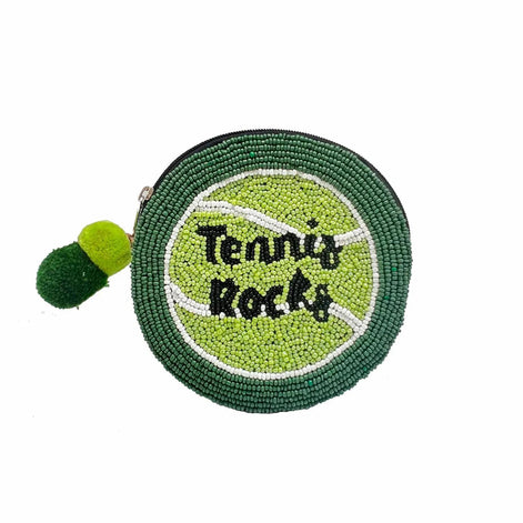Tennis Rocks Beaded Coin Purse
