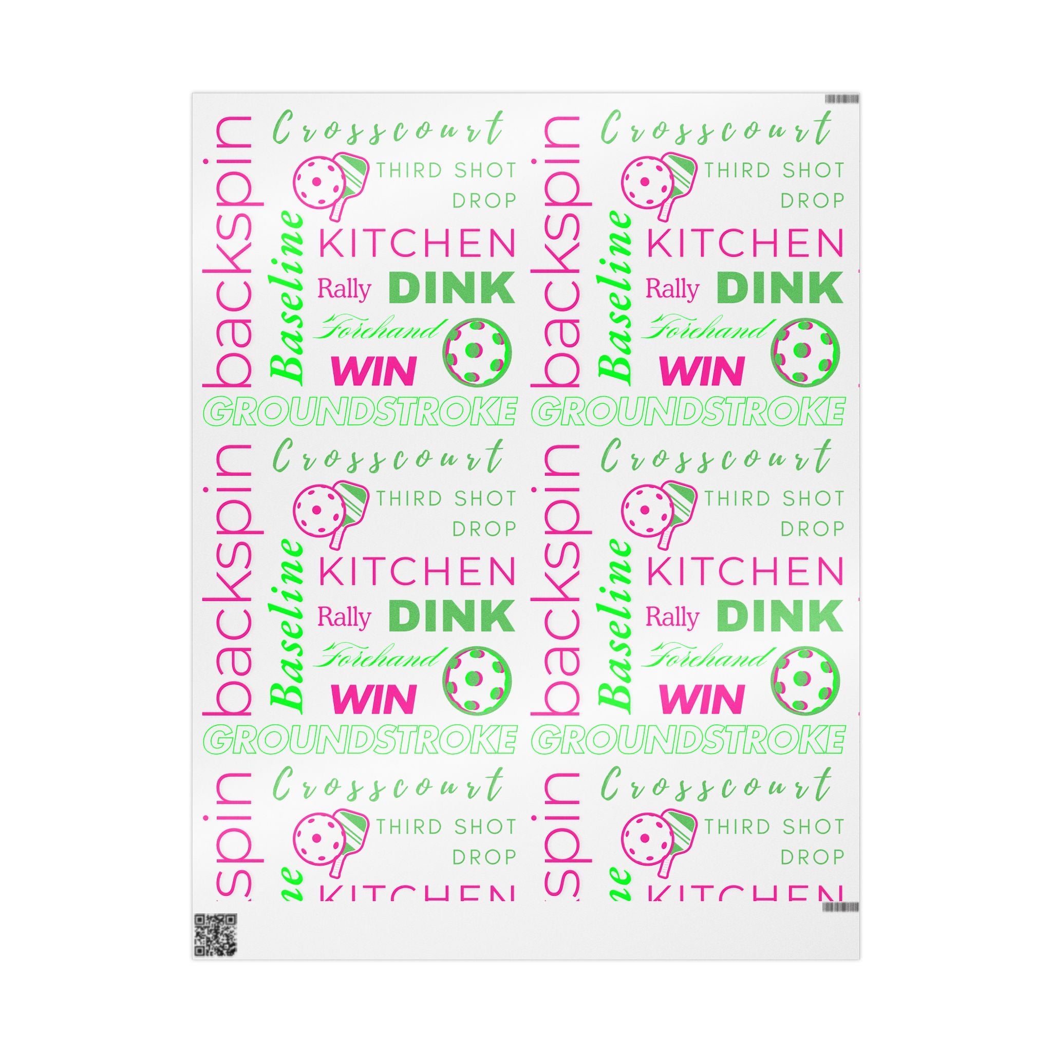 Pickled Pink Wrapping Paper, Pickleball-Themed