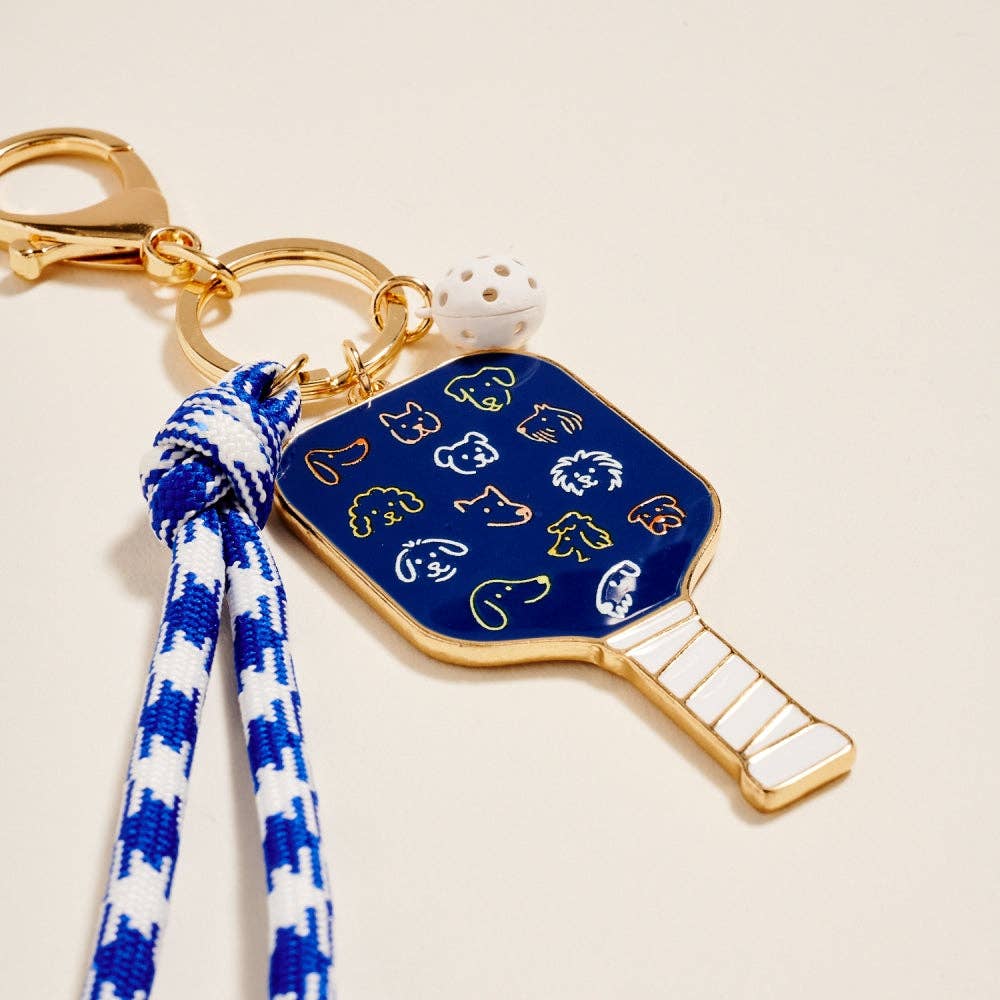 8 In Pickleball Paddle Ball Rope Bagcharm Keychain