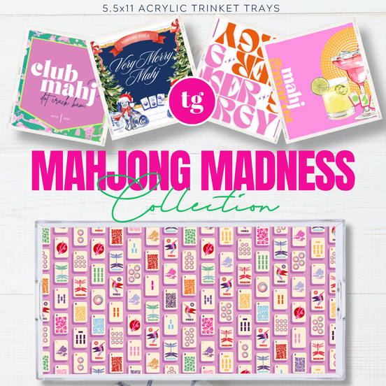 5.5x11 MAHJONG MADNESS trinket tray insert set of 5