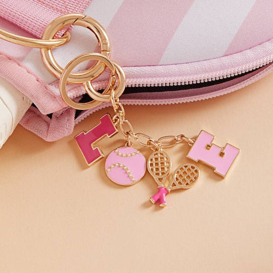 Sports Love Tennis Icons Bag Charm And Keychain