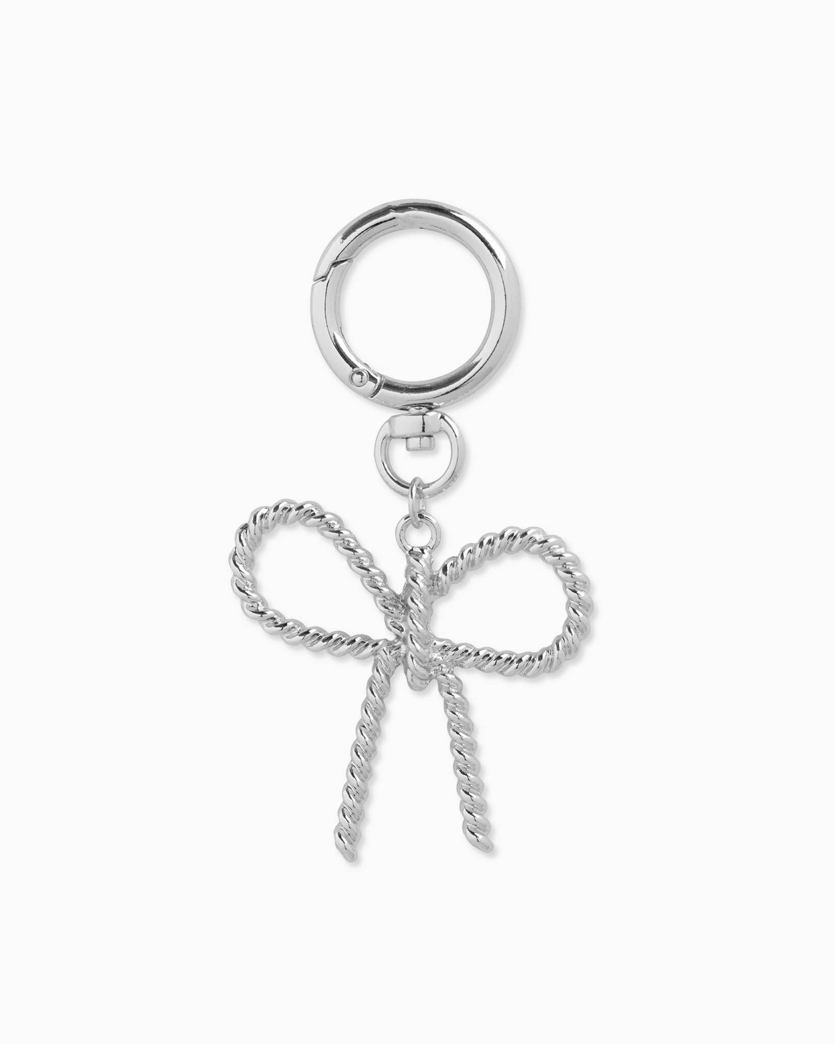 Metal Rope Texture Bow Bag Charm Keychain