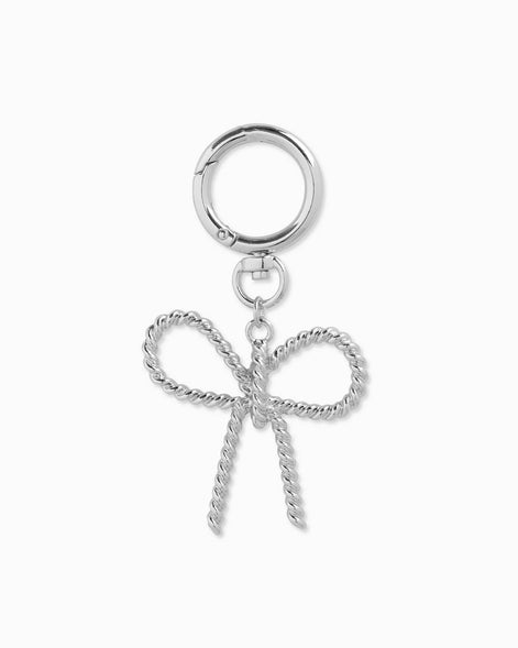 Metal Rope Texture Bow Bag Charm Keychain