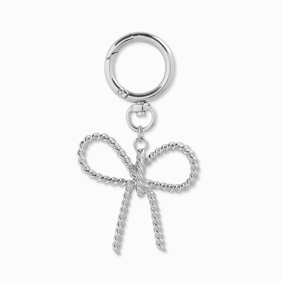 Metal Rope Texture Bow Bag Charm Keychain