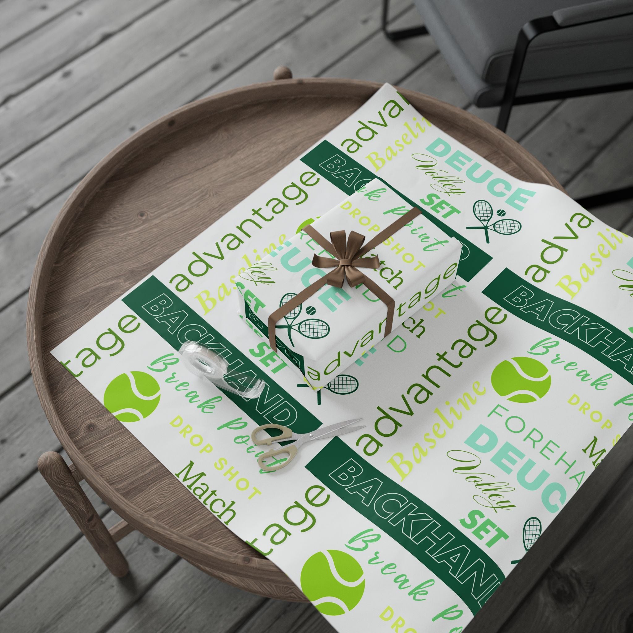 Tennis-Themed Wrapping Paper