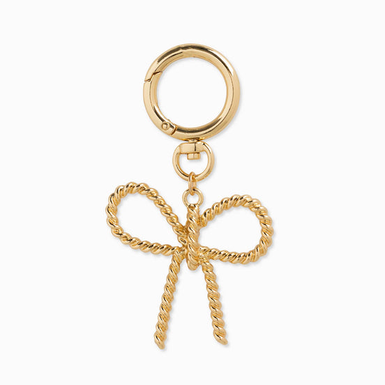 Metal Rope Texture Bow Bag Charm Keychain