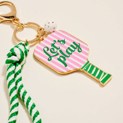 8 In Pickleball Paddle Ball Rope Bagcharm Keychain