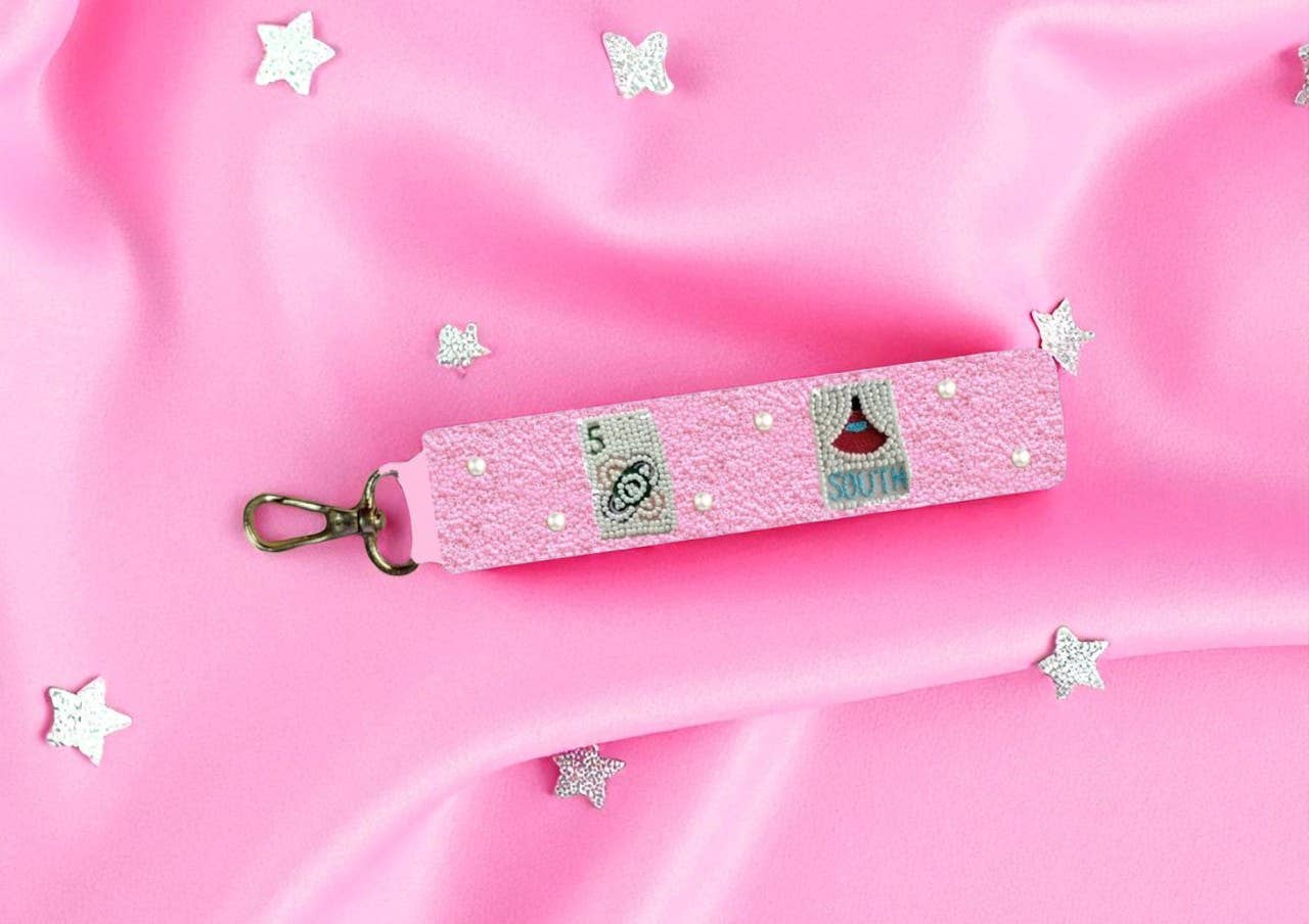 Mahjong Beaded Keychain Wristlet