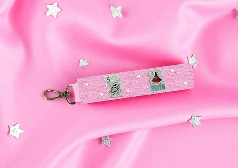 Mahjong Beaded Keychain Wristlet