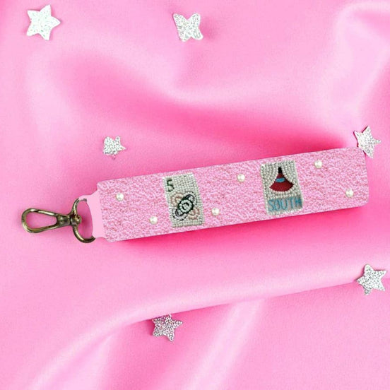 Mahjong Beaded Keychain Wristlet
