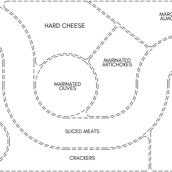 11x17 CHARCUTERIE MAP insert set of 10