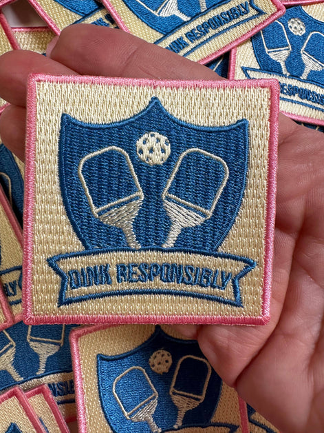 Pickleball "Dink Responsibly", pickleball patch, sports