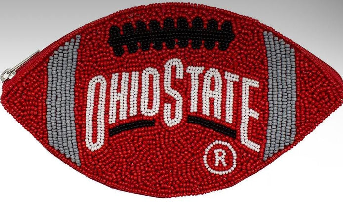 OHIO State Officially Licensed Beaded Football Coin Pouch