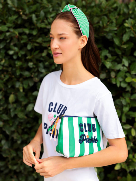 "CLUB PICKLE" LARGE ZIP POUCH, MULTI