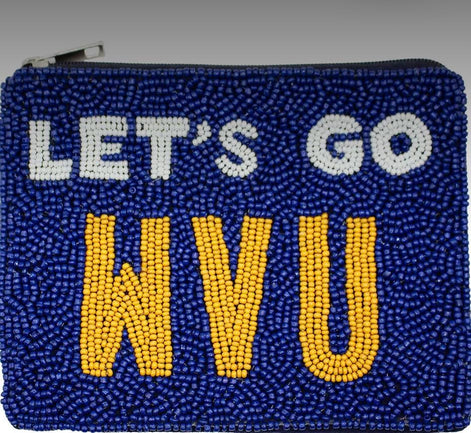 WVU Officially Licensed Beaded Coin Pouch