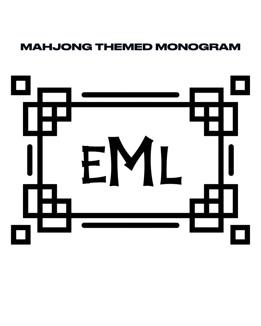 Custom Monogram Mahjong Card Sleeve