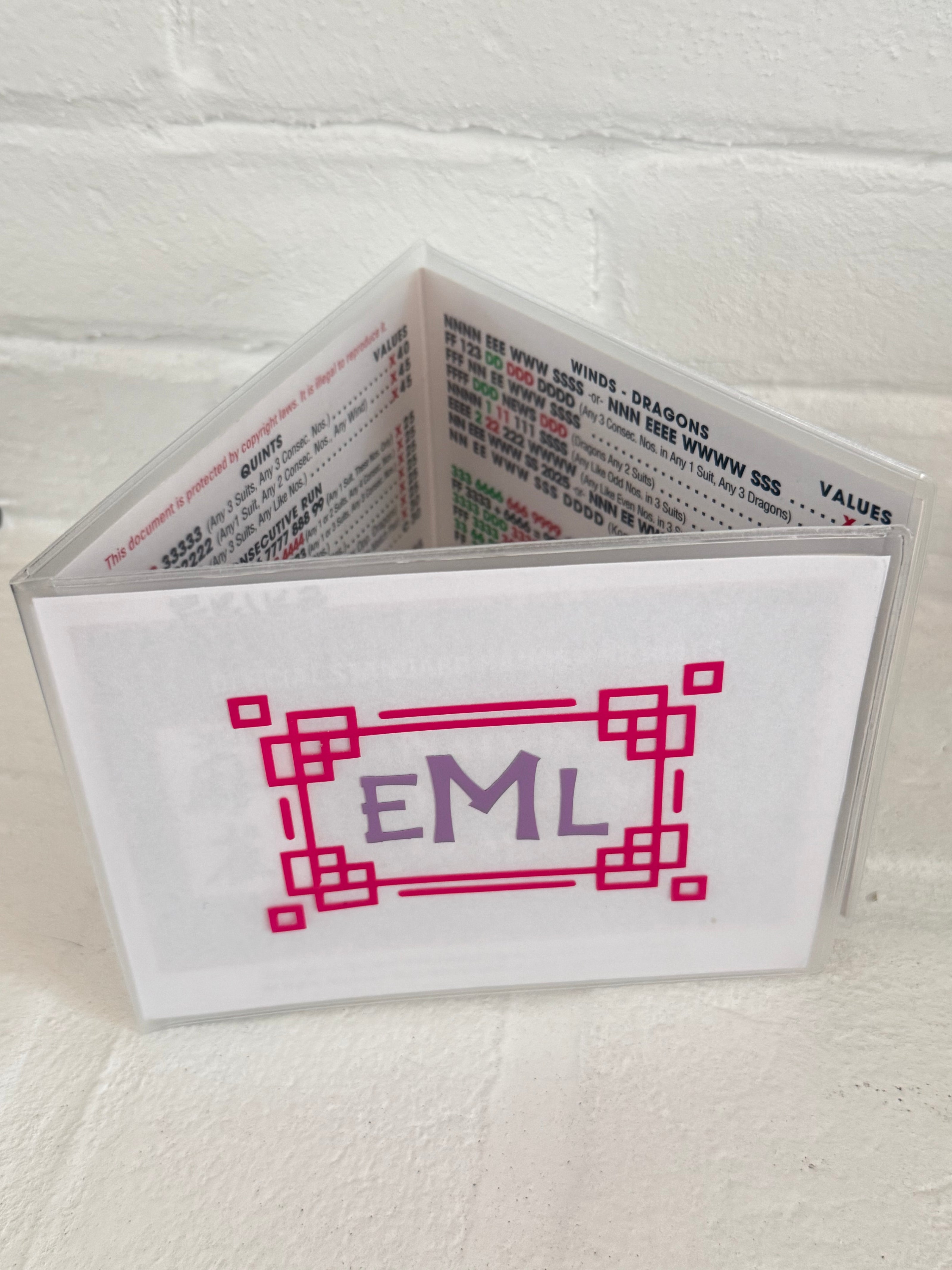 Custom Monogram Mahjong Card Sleeve