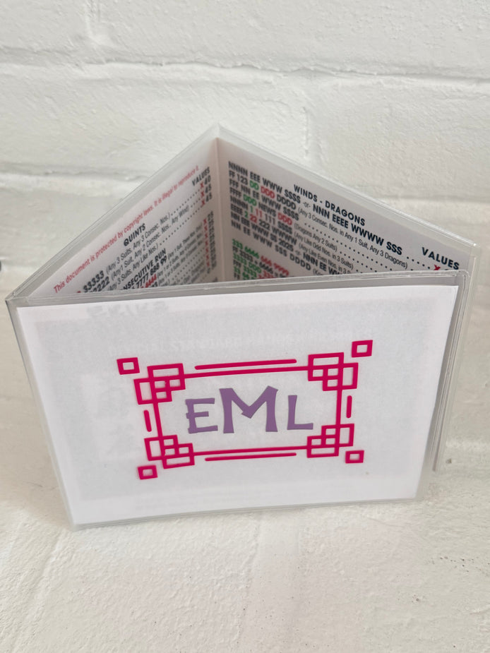 Custom Monogram Mahjong Card Sleeve