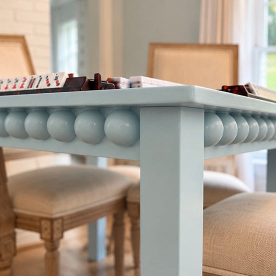 Hydrangea Blue Mahjong Table - 42” Square Extra-Wide Table