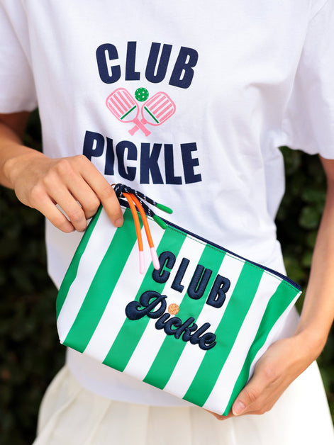 "CLUB PICKLE" LARGE ZIP POUCH, MULTI