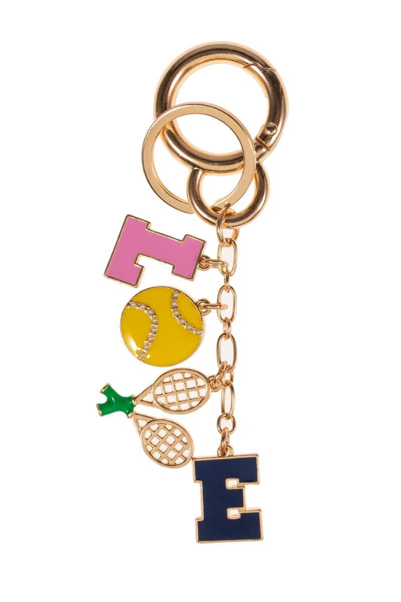 Sports Love Tennis Icons Bag Charm And Keychain