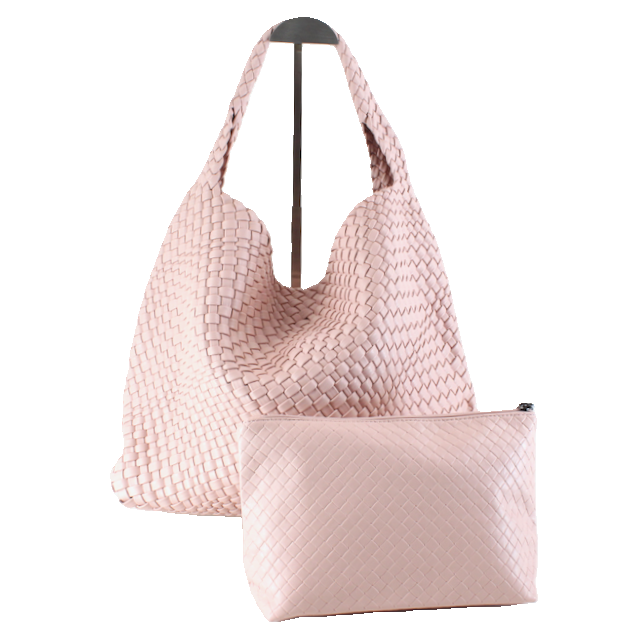 P23067 Woven Hobo Bag w/Cosmetic Pouch