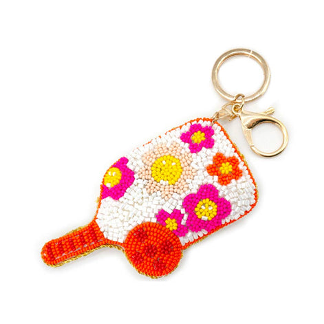 SEED BEAD PICKLEBALL KEYCHAIN 19-0987