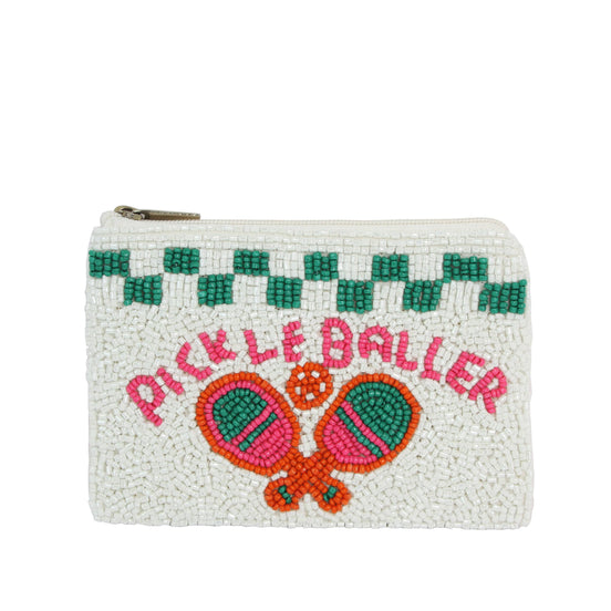 Ladies Fully Beaded  PICKLE BALLER Coin Purse