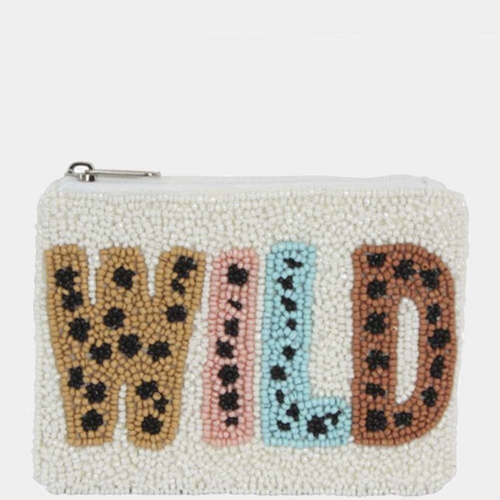 WILD SPOTS SEED BEAD ZIPPER BAG HD-00260