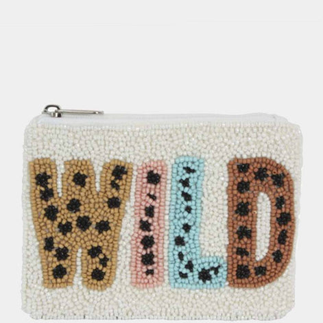 WILD SPOTS SEED BEAD ZIPPER BAG HD-00260