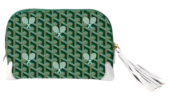 Tennis Print Cosmetic Pouch (Green)