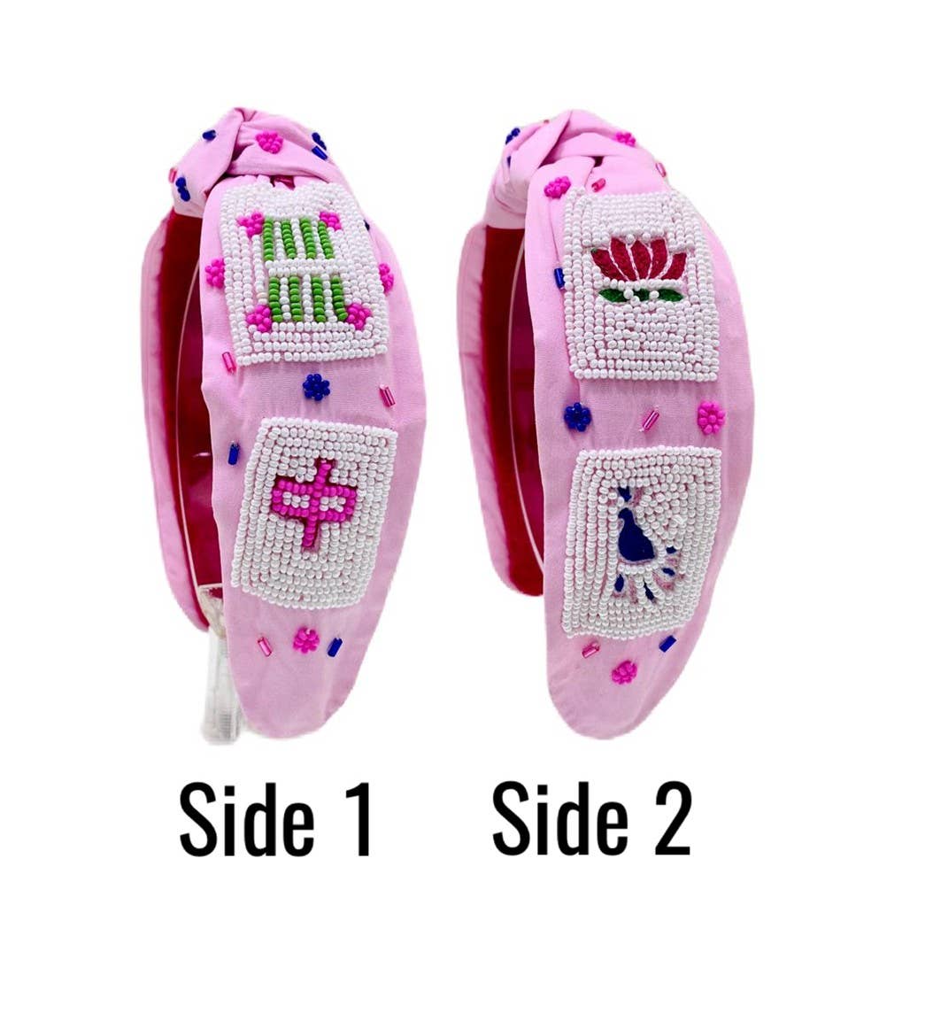 Mahjong Beaded and Sequined Headband