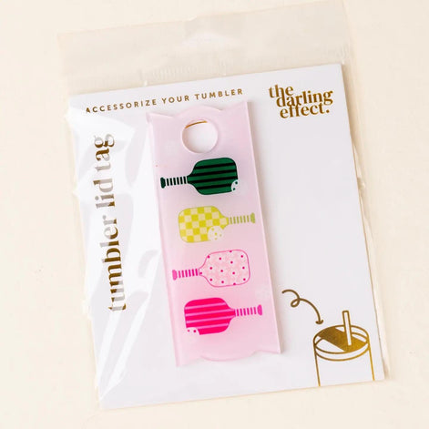 Tumbler Lid Tag-Pickleball Paddles