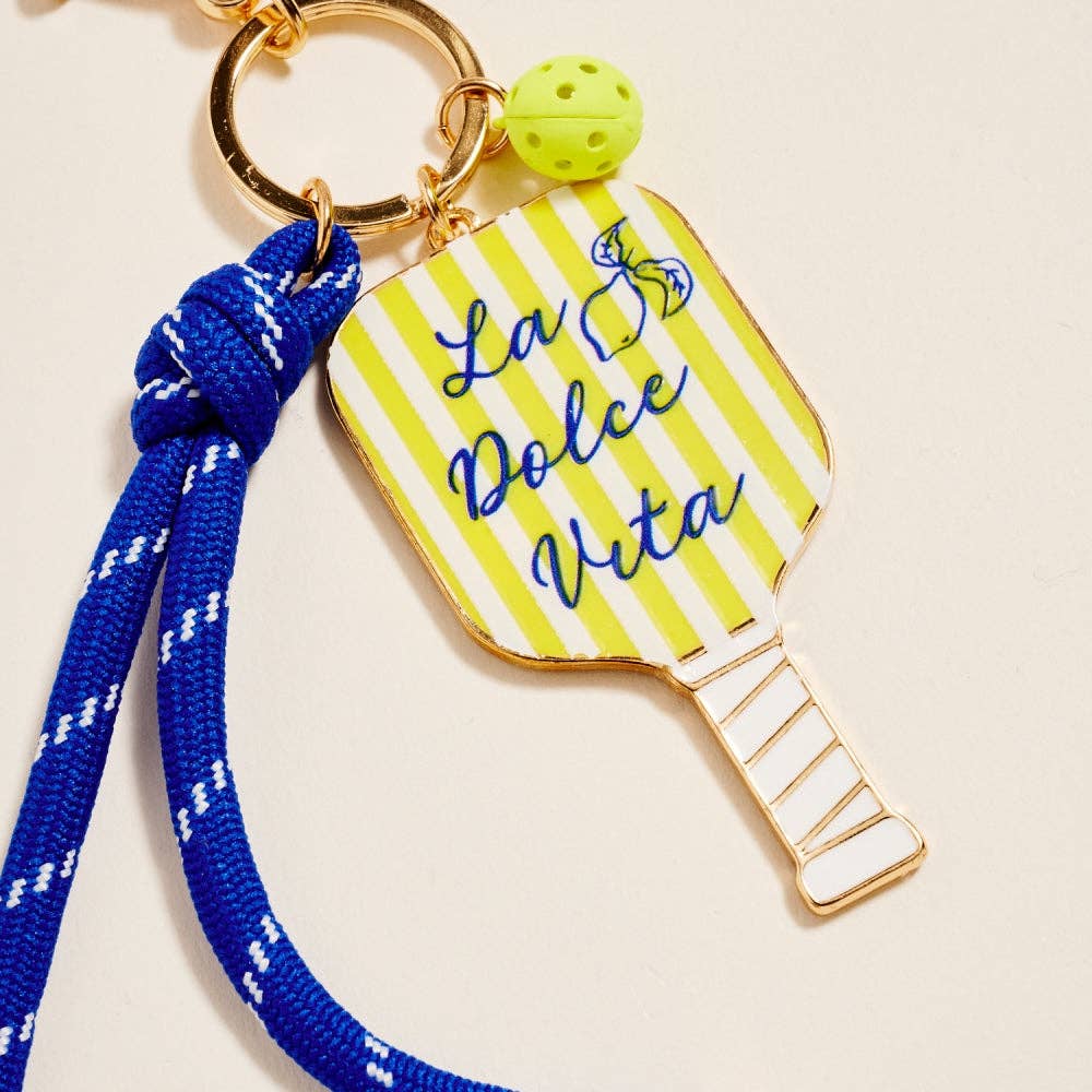 8 In Pickleball Paddle Ball Rope Bagcharm Keychain