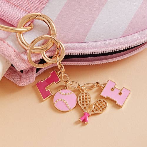 Sports Love Tennis Icons Bag Charm And Keychain