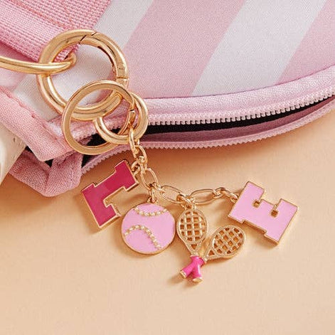 Sports Love Tennis Icons Bag Charm And Keychain