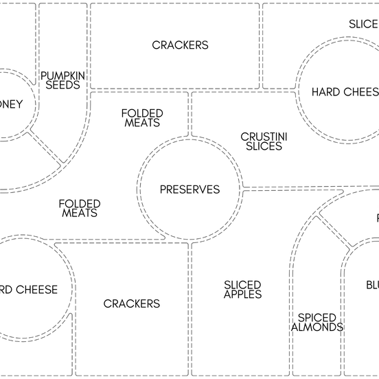11x17 CHARCUTERIE MAP insert set of 10