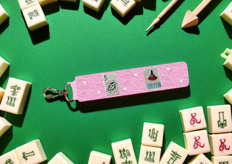 Mahjong Beaded Keychain Wristlet