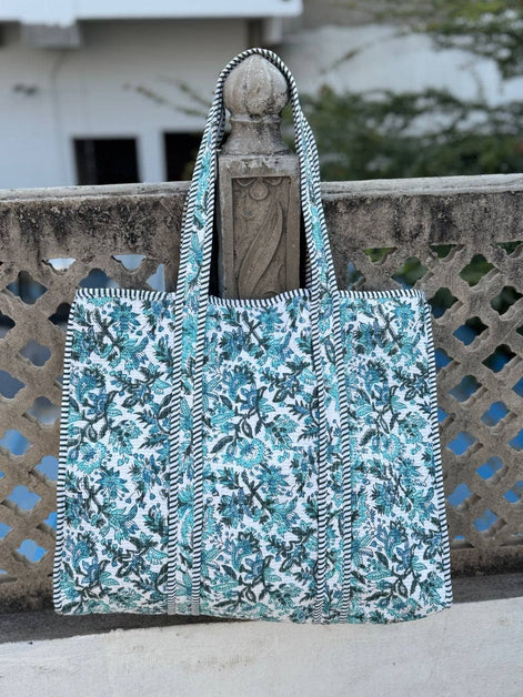 Stylish Women’s Quilted Fabric Jhola Bag Woman's Cotton Bag