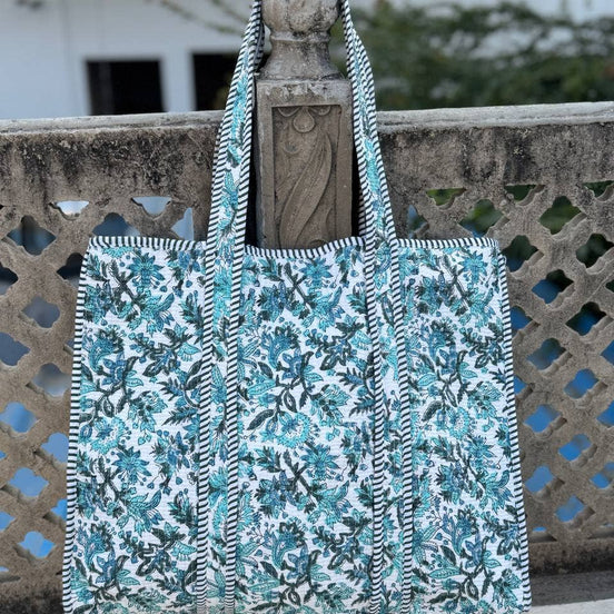 Stylish Women’s Quilted Fabric Jhola Bag Woman's Cotton Bag