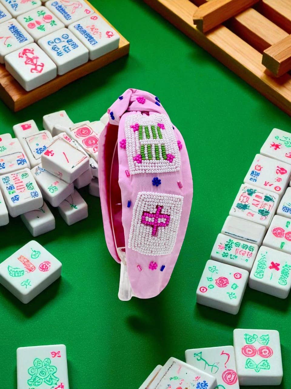 Mahjong Beaded and Sequined Headband