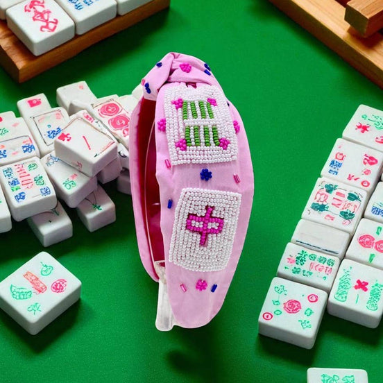 Mahjong Beaded and Sequined Headband