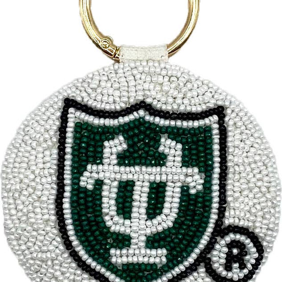 TULANE BEADED KEYCHAIN