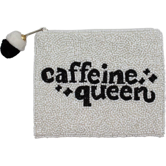 CAFFEINE QUEEN BEADED COIN POUCH