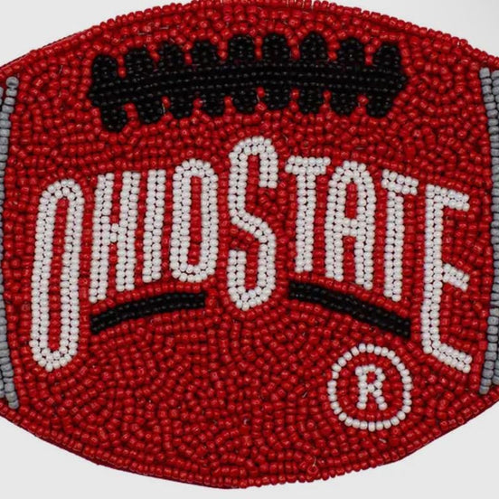 OHIO State Officially Licensed Beaded Football Coin Pouch